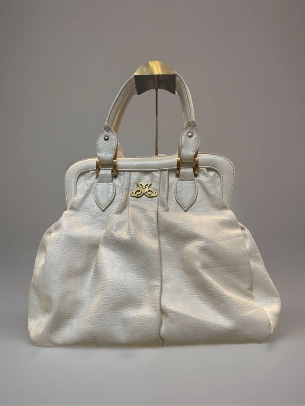 Vintage Jack Rabbit Concord Tote Purse Ivory Leather **RARE**